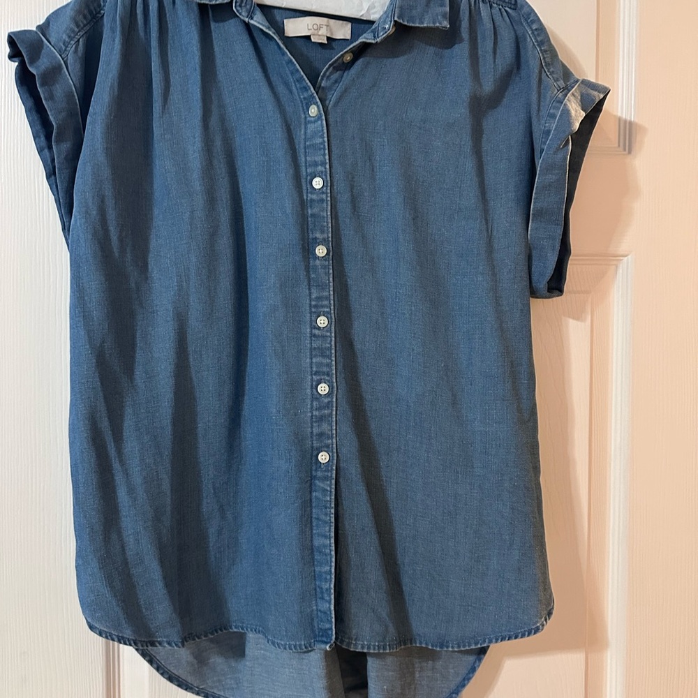 LOFT Blue Denim Women's Top